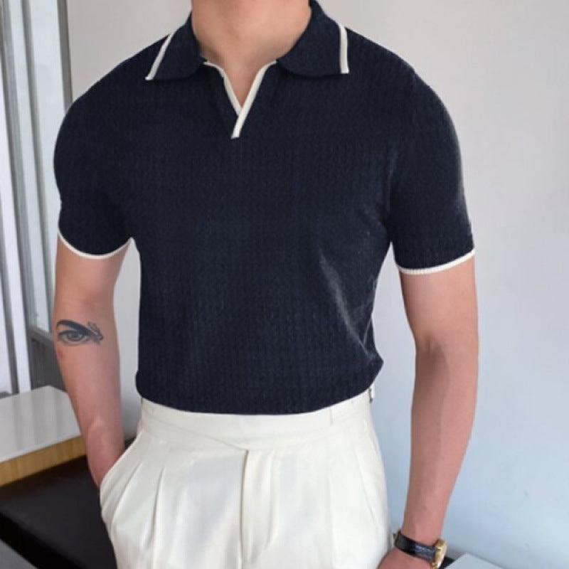 Polo tričko s výstřihem do V