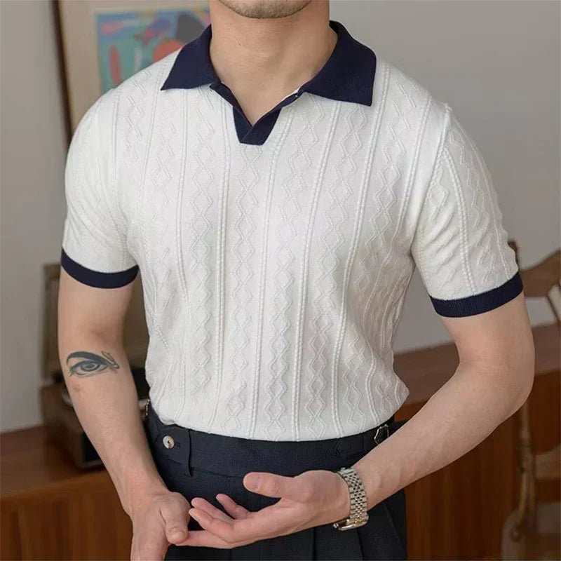 Žakárové polo tričko
